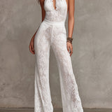 Isabella Key-Hole Spitze Halter Jumpsuit