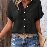 Emery | Texturierte Button-Up Sommerbluse