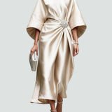 Lona™ Elegantes Langes Satin-Kleid