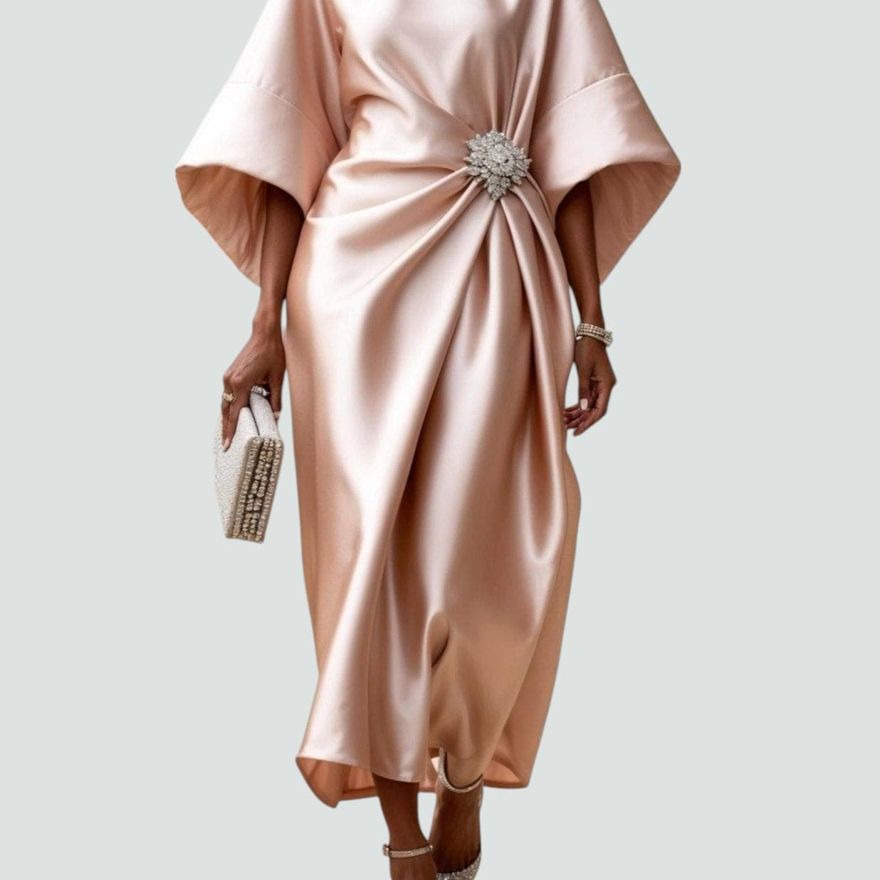 Lona™ Elegantes Langes Satin-Kleid