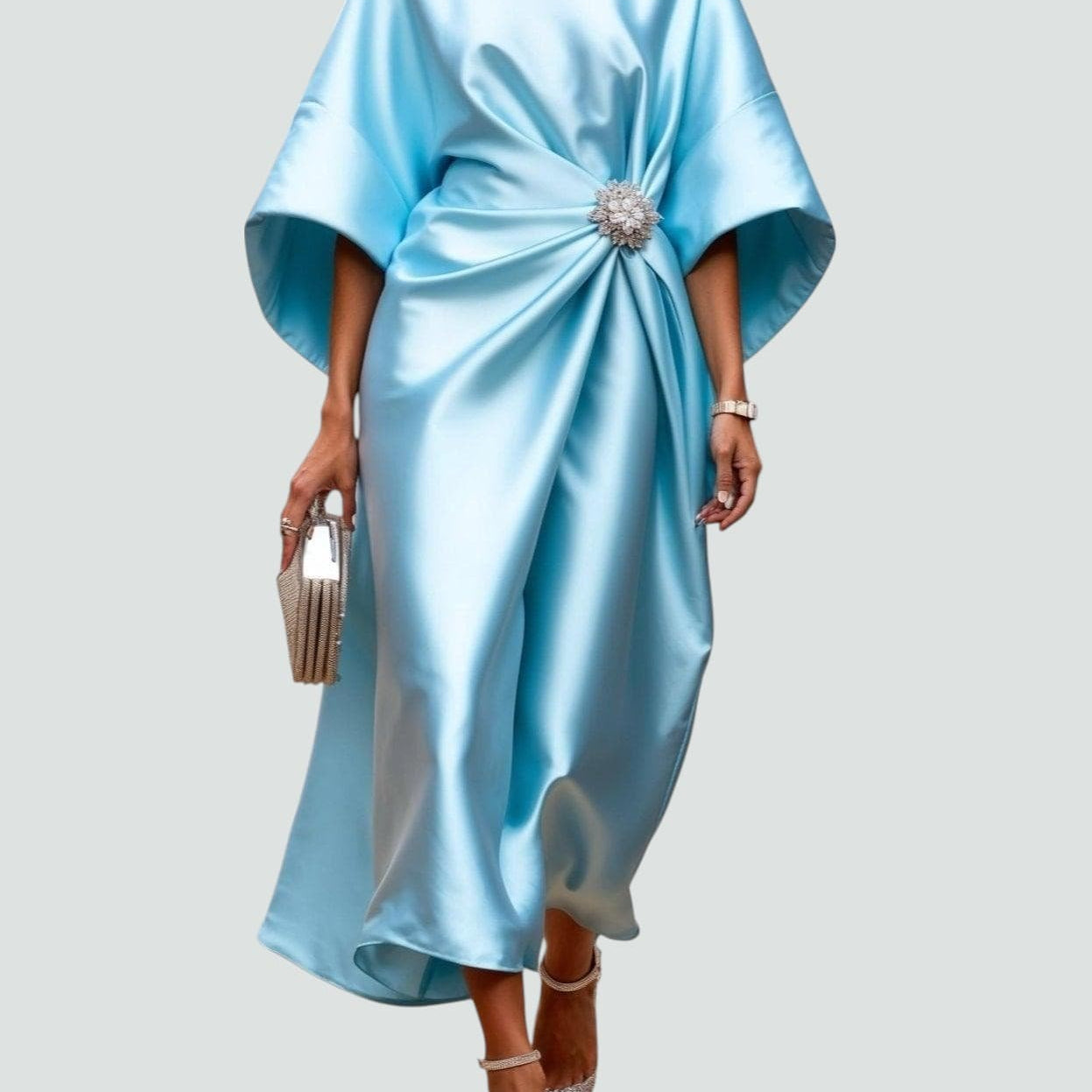 Lona™ Elegantes Langes Satin-Kleid