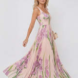 Ärmelloses Midi-Kleid mit Quadrat-Ausschnitt und eleganten Falten