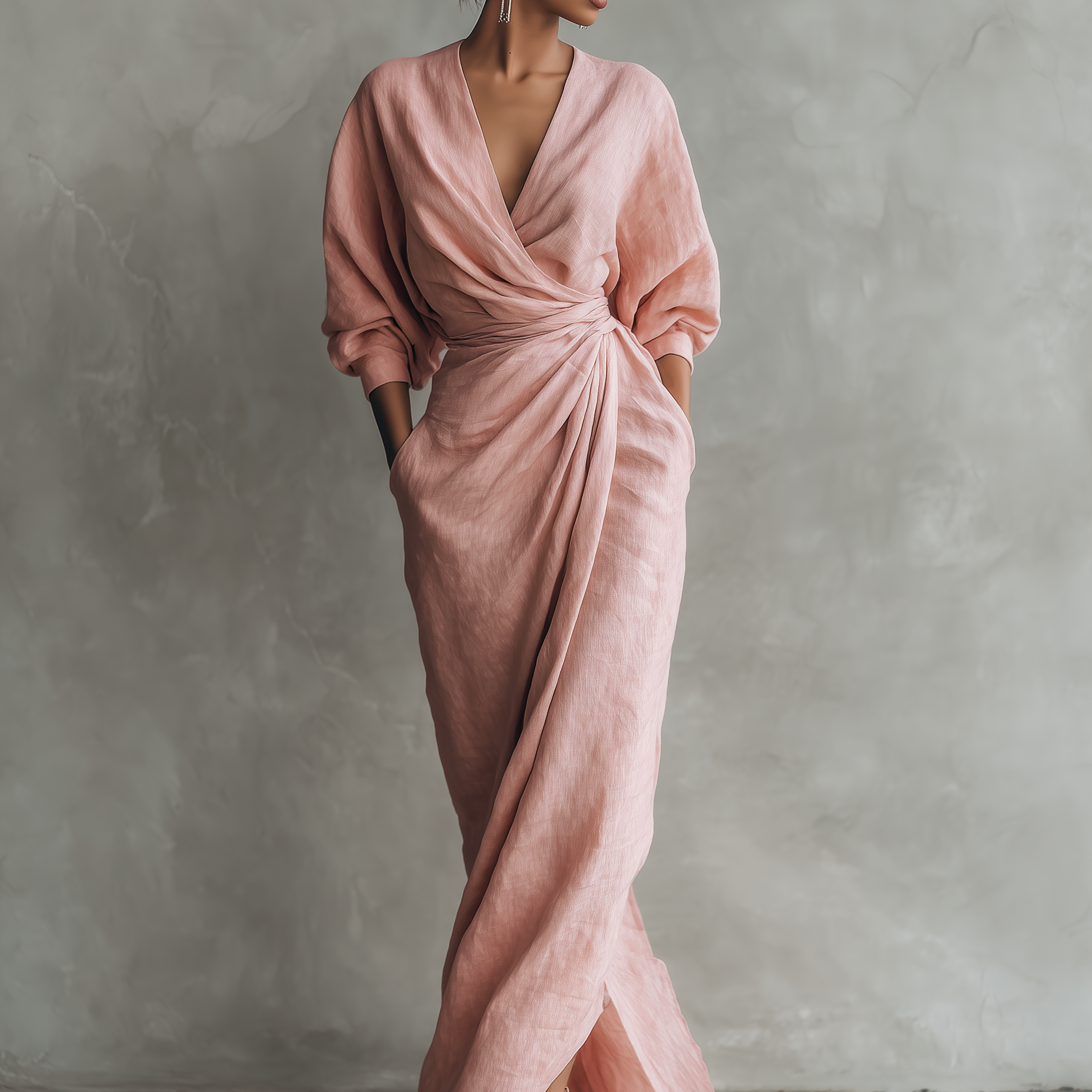 Maxikleid mit V-Ausschnitt