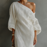 Elfenbein Kleid Schulterfrei