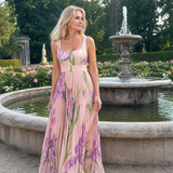 Ärmelloses Midi-Kleid mit Quadrat-Ausschnitt und eleganten Falten
