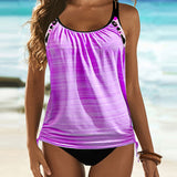 Augustus | Unifarbener Tankini mit Leopardenmuster