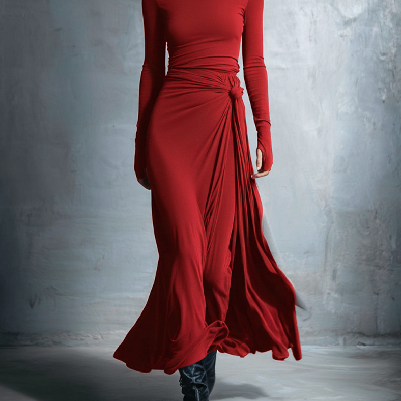 Gabriella | Langes Kleid mit seitlichem Knoten
