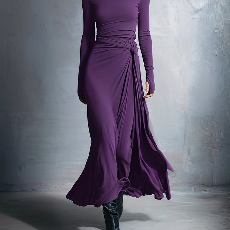 Gabriella | Langes Kleid mit seitlichem Knoten