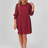 Corinne | Mini-Kleid mit langen Ärmeln und gerafften Manschetten