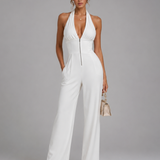 Nymera | Neckholder Weitbeiniger Ärmelloser Jumpsuit
