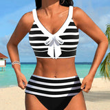 Maya | Gestreifter Bikini mit hoher Taille