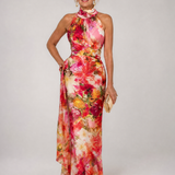 Elisabetta | Maxikleid mit Halterneck und floralem Muster