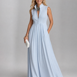 Virelia | Ärmelloser, kragenloser, fließender Jumpsuit mit weitem Bein