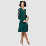 Mina™ Elegantes Midikleid mit Spitzenärmeln