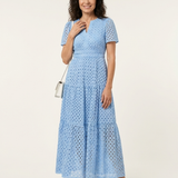 Brielle | V-Ausschnitt Kurzarm Tiered Midi Kleid