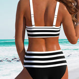 Maya | Gestreifter Bikini mit hoher Taille