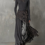 Martina | Langes Kleid mit Leopardenmuster