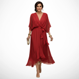 Sfumato | Chiffonkleid mit V-Ausschnitt