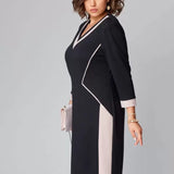 Alexa™ Elegantes V-Ausschnitt Kleid
