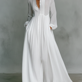 Patchwork Maxi Kleid Stehkragen