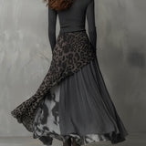 Martina | Langes Kleid mit Leopardenmuster