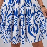 Cogent | Spaghetti-Träger Smocked Bodice Knielanges Kleid