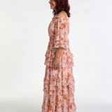 Rosalie | Off-Shoulder Floral Ruffle Tiered Maxi-Kleid