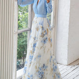 Maxikleid Pénélope mit Blumenmuster | Zeitlose Eleganz
