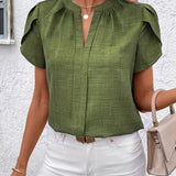 Delilah | Bluse mit Petalärmeln und V-Ausschnitt