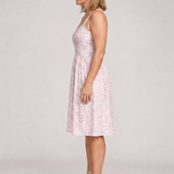 Leneva | Kleid mit quadratischem Ausschnitt und Blumenmuster in knielanger Länge