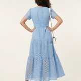 Brielle | V-Ausschnitt Kurzarm Tiered Midi Kleid