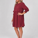 Corinne | Mini-Kleid mit langen Ärmeln und gerafften Manschetten