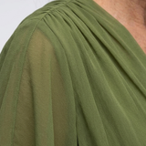 Elysia | V-Ausschnitt Drapiertes Taillenband Midi-Kleid