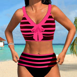 Maya | Gestreifter Bikini mit hoher Taille