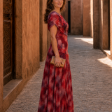 Zarephine | Maxikleid mit Wasserfarben-Print und einem Schulterträger