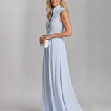 Virelia | Ärmelloser, kragenloser, fließender Jumpsuit mit weitem Bein