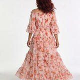 Rosalie | Off-Shoulder Floral Ruffle Tiered Maxi-Kleid