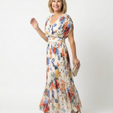 Savannah | Kurzes, ärmelloses, plissiertes Midi-Kleid