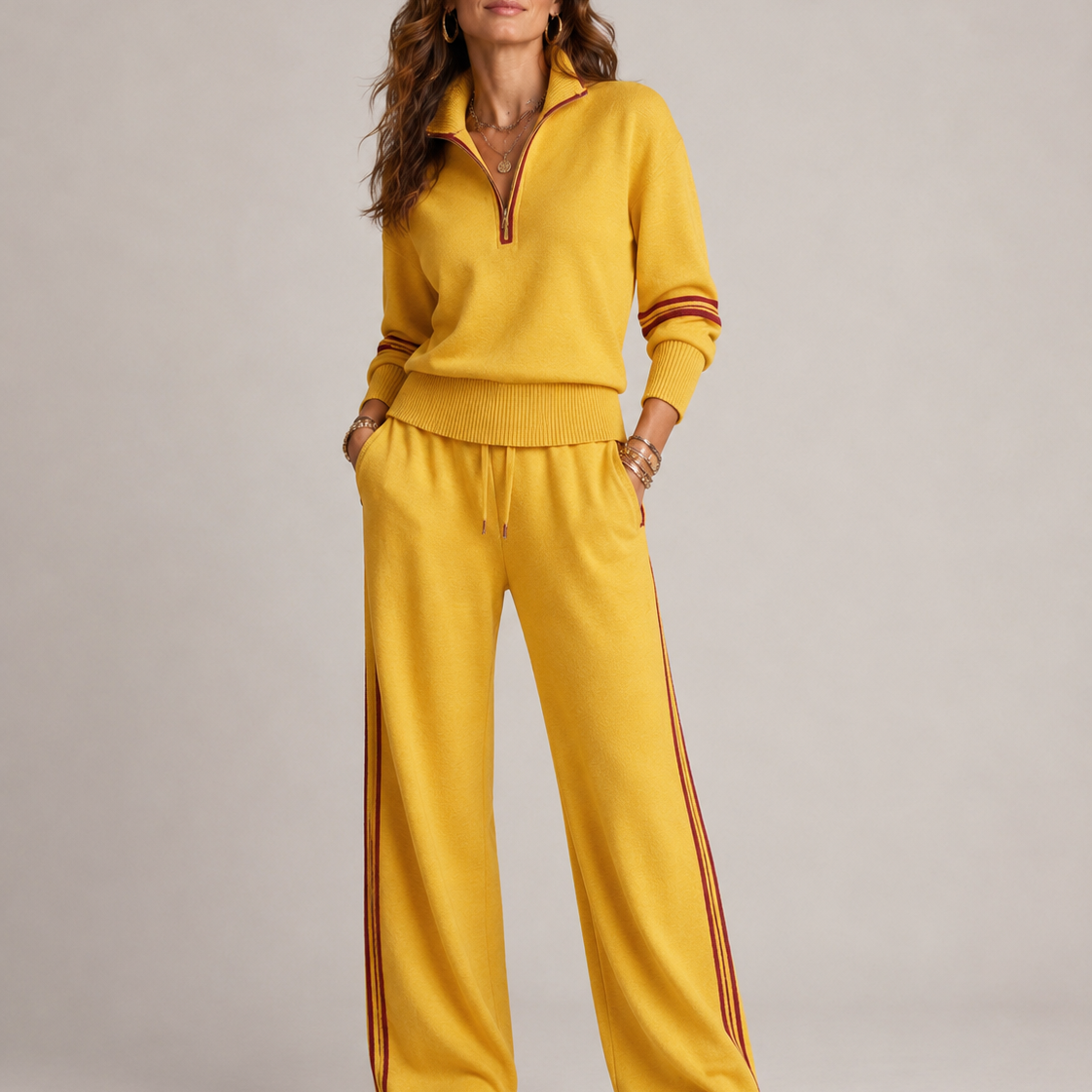 Serena - Zip Sweater Set