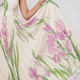 Ärmelloses Midi-Kleid mit Quadrat-Ausschnitt und eleganten Falten