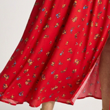 Delphine | Midi-Kleid mit quadratischem Ausschnitt und Blumenmuster