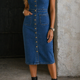 Indira | Denim Kleid mit Knopfleiste
