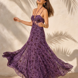Evarisse | Floral Mesh Corset Maxikleid
