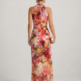 Elisabetta | Maxikleid mit Halterneck und floralem Muster