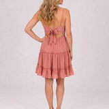 Rosium | Spaghettiträger Spitzenoberteil knielanges Kleid