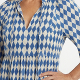 Elodie | Kleid mit Diamantmuster und Stufenrock