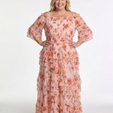 Rosalie | Off-Shoulder Floral Ruffle Tiered Maxi-Kleid
