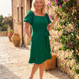 Ruosa | Mini-Kleid mit kurzen Puffärmeln und seitlichem Bindeband