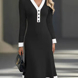 Kaylin™ Stilvolles Langarmkleid