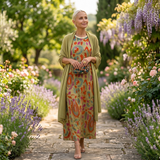Aura | Langes Kleid mit passendem Gilet